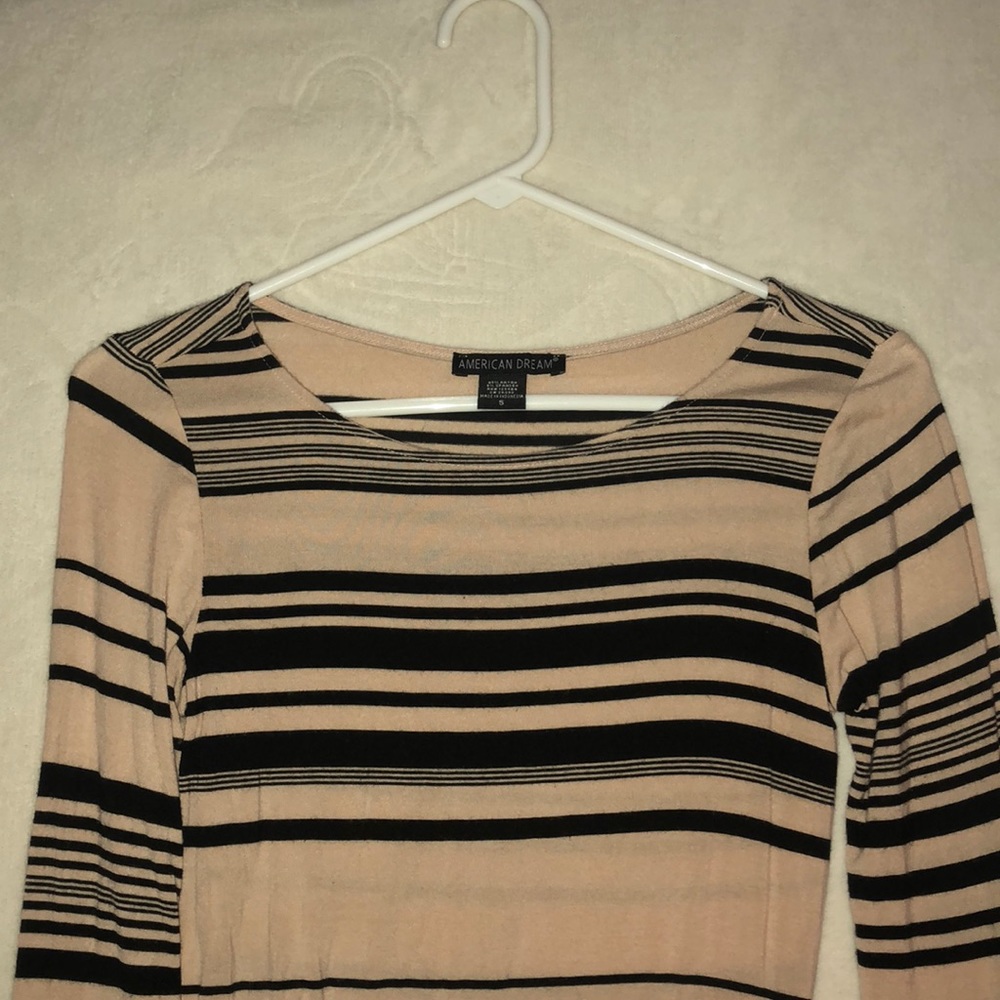 Striped half sleeve top